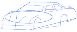 dessiner une voiture de course Nascar - etape 2