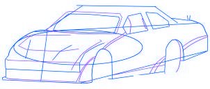 dessiner une voiture de course Nascar - etape 3