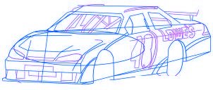 dessiner une voiture de course Nascar - etape 4