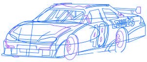 dessiner une voiture de course Nascar - etape 5