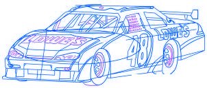 dessiner une voiture de course Nascar - etape 6