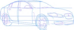 dessiner une voiture Jaguar XF - etape 3 dessiner une voiture Jaguar XF - etape 3