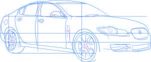 dessiner une voiture Jaguar XF - etape 4 dessiner une voiture Jaguar XF - etape 4