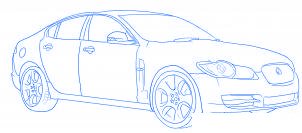 dessiner une voiture Jaguar XF - etape 5 dessiner une voiture Jaguar XF - etape 5