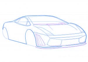 dessiner une voiture de sport Lamborghini - etape 5