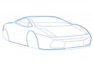 dessiner une voiture de sport Lamborghini - etape 4 dessiner une voiture de sport Lamborghini - etape 4