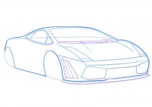 dessiner une voiture de sport Lamborghini - etape 5 dessiner une voiture de sport Lamborghini - etape 5