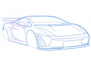 dessiner une voiture de sport Lamborghini - etape 6 dessiner une voiture de sport Lamborghini - etape 6