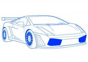 dessiner une voiture de sport Lamborghini - etape 8 dessiner une voiture de sport Lamborghini - etape 8