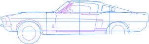 dessiner une voiture Ford Shelby Mustang GT 500 - etape 4