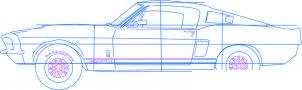 dessiner une voiture Ford Shelby Mustang GT 500 - etape 5