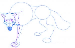 dessiner un loup de dessin anime - etape 3