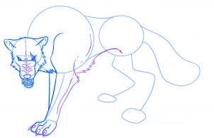 dessiner un loup de dessin anime - etape 4