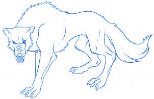 dessiner un loup de dessin anime - etape 7