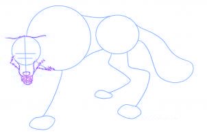 dessiner un loup de dessin anime - etape 2 dessiner un loup de dessin anime - etape 2