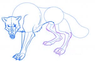 dessiner un loup de dessin anime - etape 5 dessiner un loup de dessin anime - etape 5