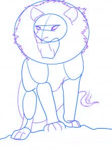 dessiner un lion de dessin anime - etape 2