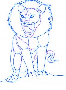 dessiner un lion de dessin anime - etape 3