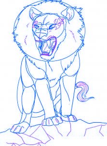 dessiner un lion de dessin anime - etape 5