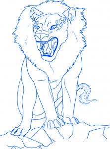 dessiner un lion de dessin anime - etape 6