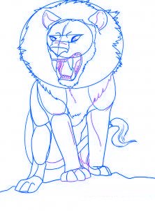 dessiner un lion de dessin anime - etape 4