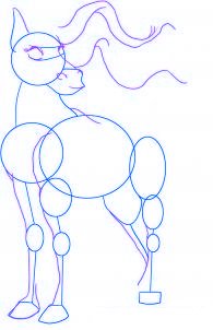 dessiner un cheval de dessin anime - etape 2