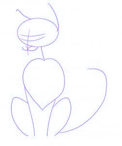 dessiner un chat assis - etape 1