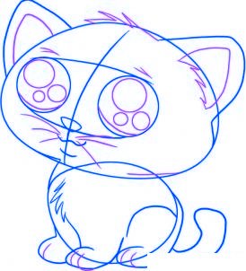 dessiner un chaton facile - etape 4