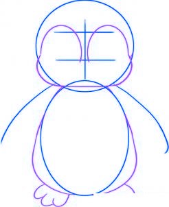 dessiner un bebe pingouin - etape 2