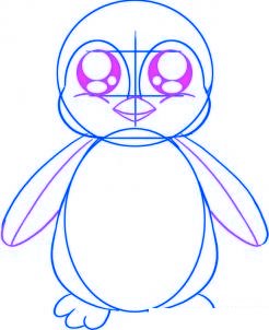 dessiner un bebe pingouin - etape 3