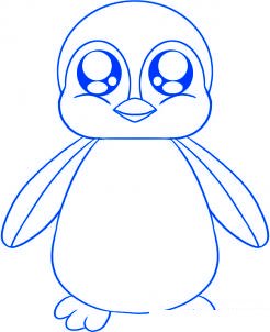 dessiner un bebe pingouin - etape 4