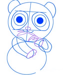 dessiner un panda de dessin anime - etape 3