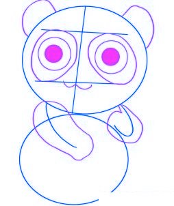 dessiner un panda de dessin anime - etape 2 dessiner un panda de dessin anime - etape 2