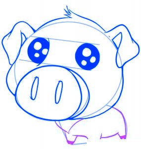 dessiner un cochon mignon de dessin anime - etape 5
