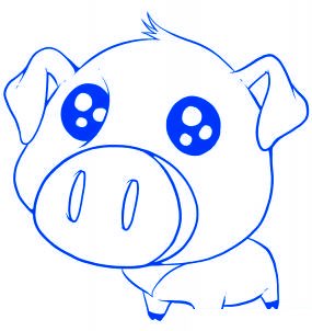 dessiner un cochon mignon de dessin anime - etape 6