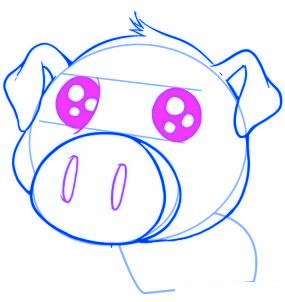dessiner un cochon mignon de dessin anime - etape 4 dessiner un cochon mignon de dessin anime - etape 4