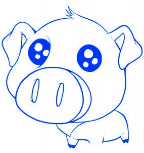 dessiner un cochon mignon de dessin anime - etape 6 dessiner un cochon mignon de dessin anime - etape 6