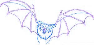 dessiner une chauve souris de dessin anime - etape 5