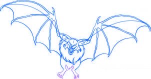 dessiner une chauve souris de dessin anime - etape 6