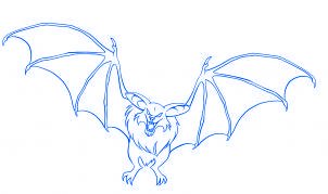 dessiner une chauve souris de dessin anime - etape 7