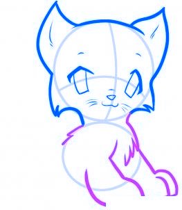 dessiner un chat de dessin anime - etape 4