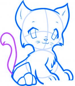 dessiner un chat de dessin anime - etape 6
