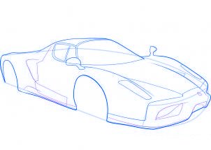 dessiner une voiture de sport Ferrari - etape 6