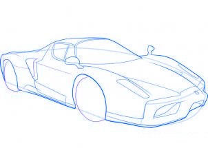 dessiner une voiture de sport Ferrari - etape 7