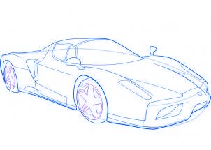 dessiner une voiture de sport Ferrari - etape 8 dessiner une voiture de sport Ferrari - etape 8