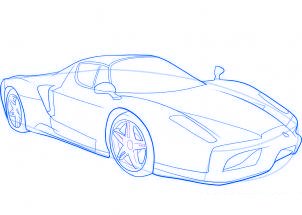 dessiner une voiture de sport Ferrari - etape 9 dessiner une voiture de sport Ferrari - etape 9