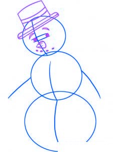 dessiner un bonhomme de neige - etape 2 dessiner un bonhomme de neige - etape 2