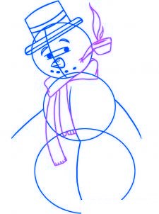 dessiner un bonhomme de neige - etape 3 dessiner un bonhomme de neige - etape 3