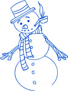 dessiner un bonhomme de neige - etape 5 dessiner un bonhomme de neige - etape 5