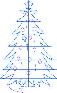 dessiner un sapin de noel - etape 4 dessiner un sapin de noel - etape 4
